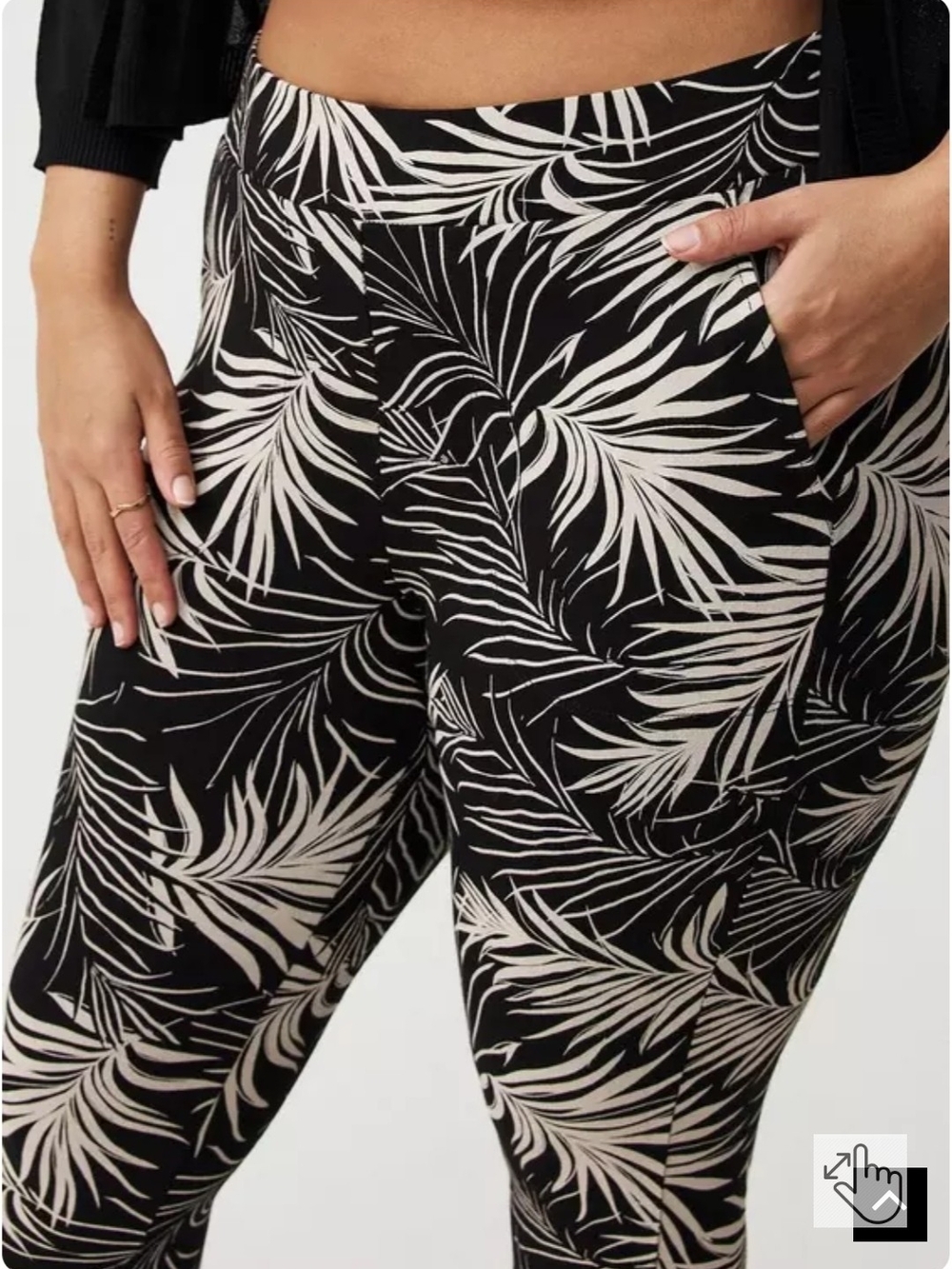 torrid Black & Cream Tropical Print High-Waist Leggings